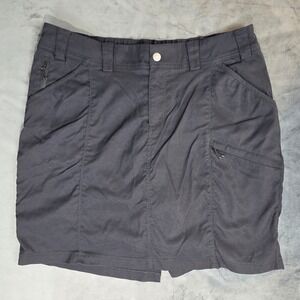 Duluth Trading Co Womens Black Hiking Skort Size 16 Zipper Pockets Nylon Spandex